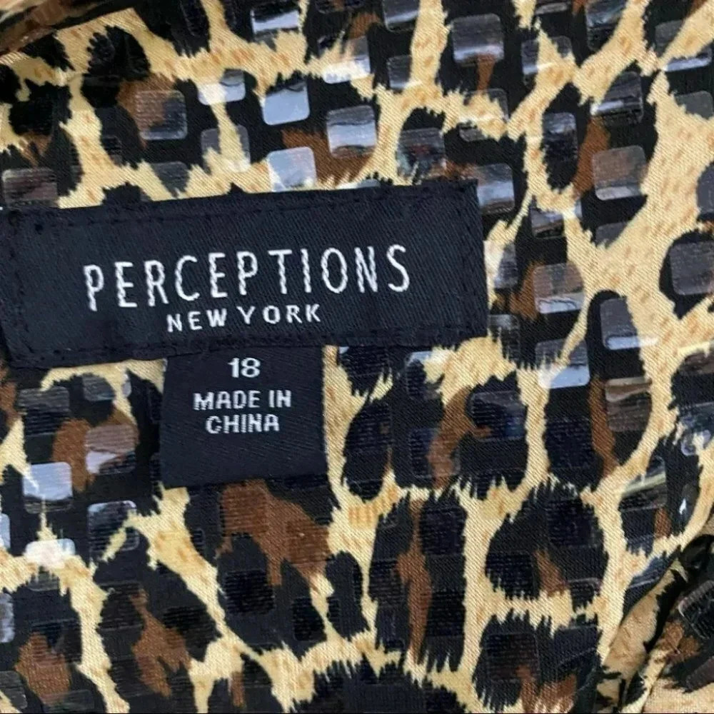 Perceptions 18 Leopard Print Stretch Jacket - image 5
